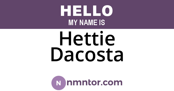 Hettie Dacosta