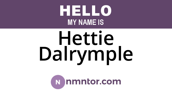 Hettie Dalrymple