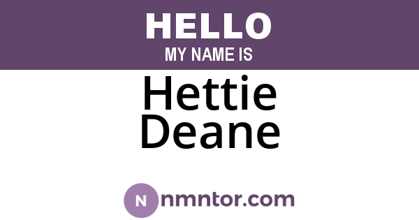 Hettie Deane