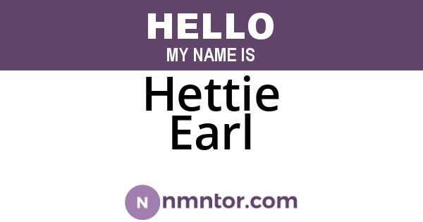 Hettie Earl