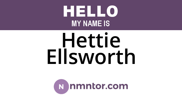 Hettie Ellsworth