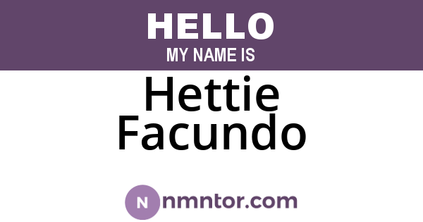 Hettie Facundo