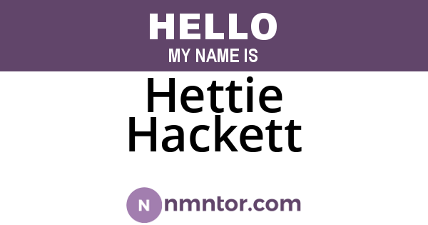 Hettie Hackett