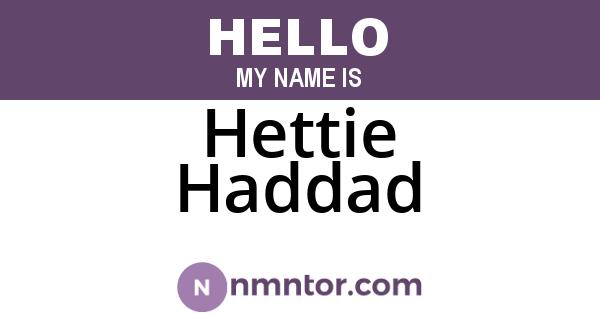 Hettie Haddad