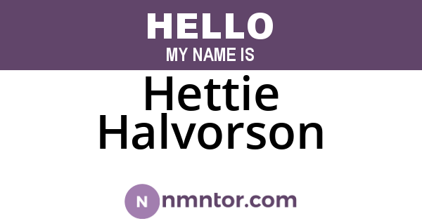 Hettie Halvorson