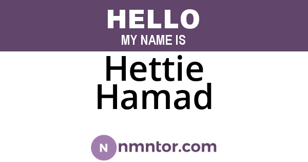 Hettie Hamad