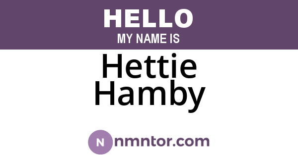 Hettie Hamby