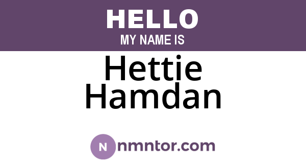 Hettie Hamdan