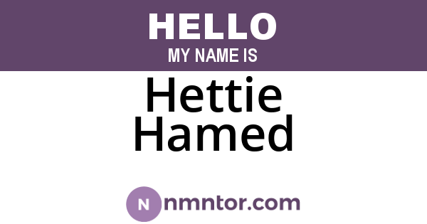 Hettie Hamed