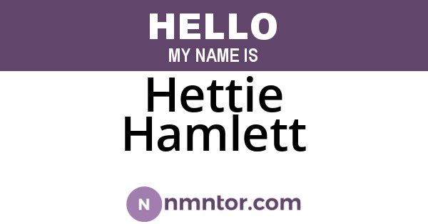 Hettie Hamlett