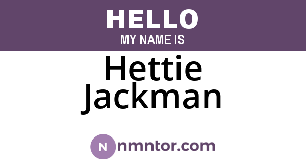 Hettie Jackman