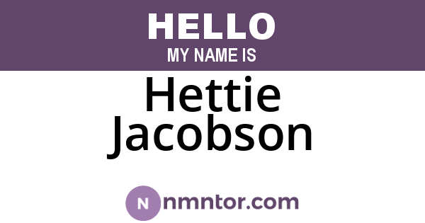 Hettie Jacobson