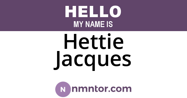 Hettie Jacques