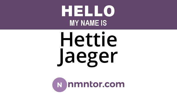 Hettie Jaeger