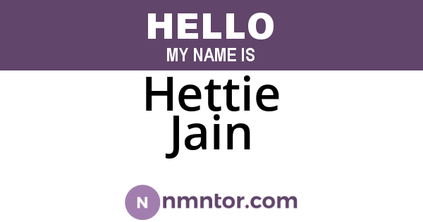 Hettie Jain