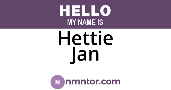 Hettie Jan