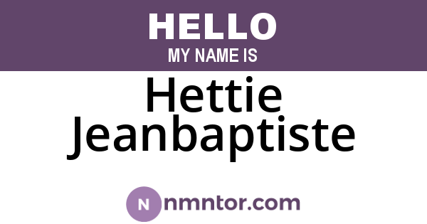 Hettie Jeanbaptiste