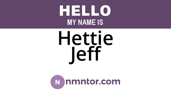 Hettie Jeff
