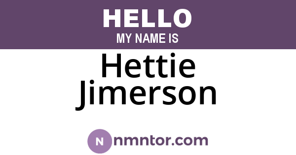 Hettie Jimerson