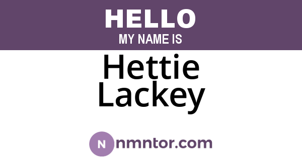 Hettie Lackey