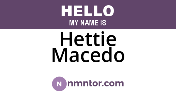 Hettie Macedo