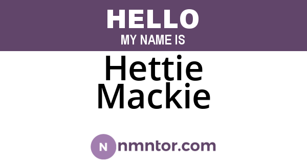 Hettie Mackie