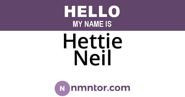 Hettie Neil