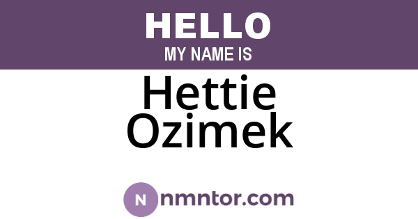 Hettie Ozimek