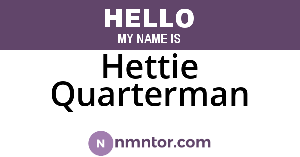 Hettie Quarterman