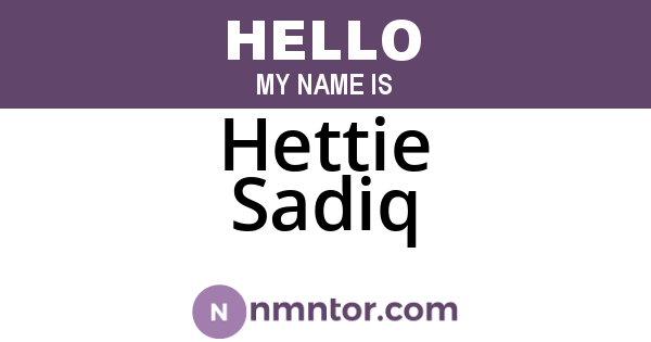 Hettie Sadiq