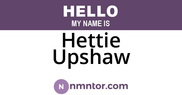 Hettie Upshaw