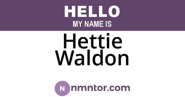 Hettie Waldon