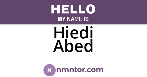 Hiedi Abed