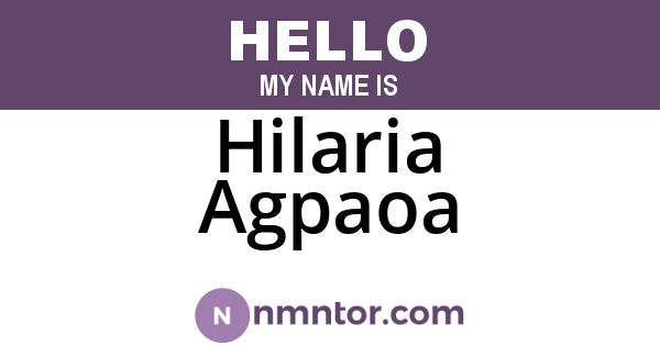 Hilaria Agpaoa