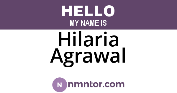 Hilaria Agrawal