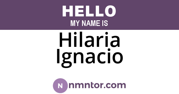 Hilaria Ignacio