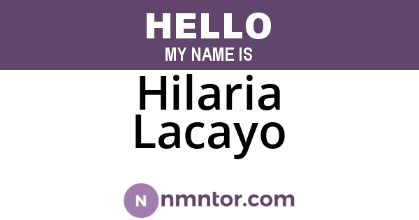 Hilaria Lacayo