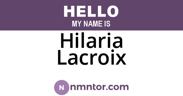 Hilaria Lacroix