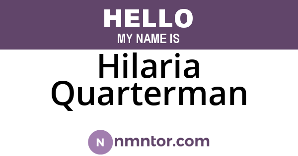 Hilaria Quarterman