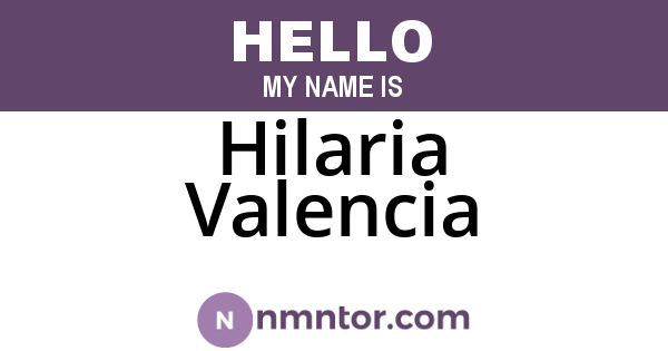 Hilaria Valencia