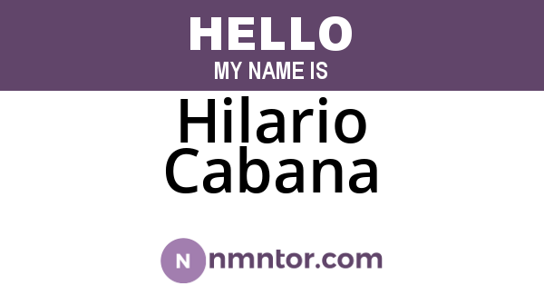 Hilario Cabana