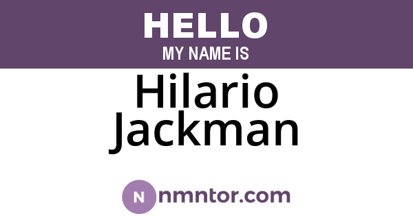 Hilario Jackman