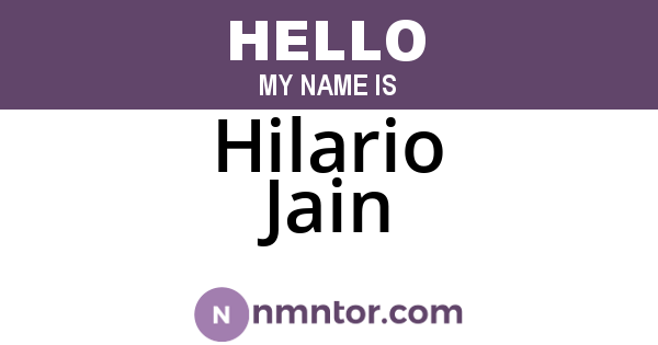 Hilario Jain