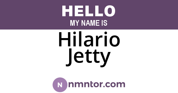 Hilario Jetty