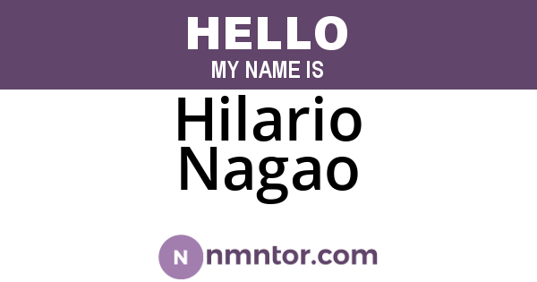 Hilario Nagao