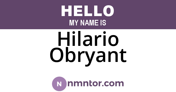 Hilario Obryant
