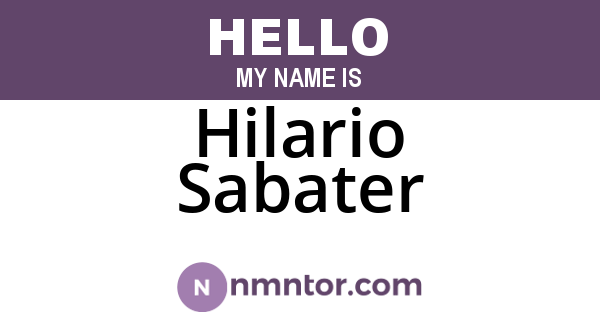 Hilario Sabater