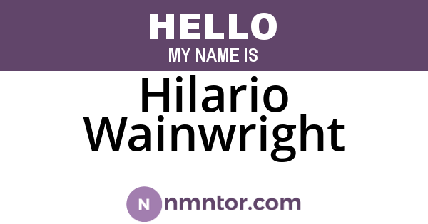 Hilario Wainwright
