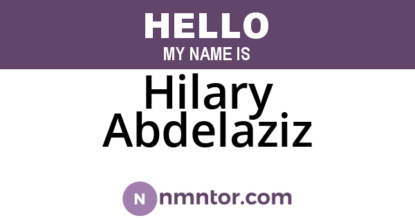 Hilary Abdelaziz