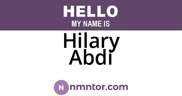Hilary Abdi